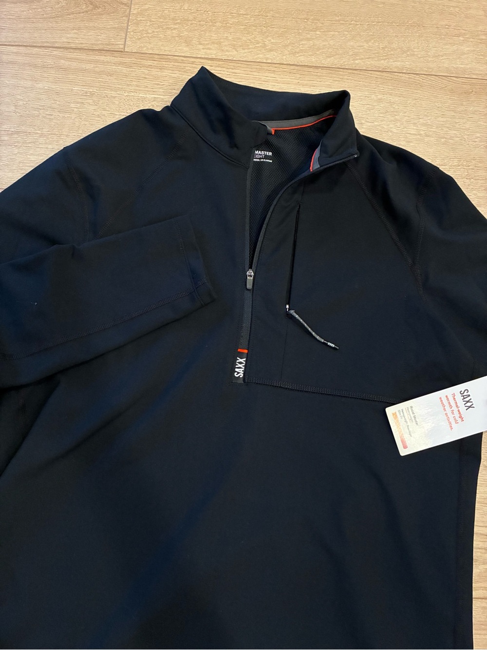 NWT SAXX Men’s Roast Master Heavyweight Long Sleeve Half Zip Black Size M